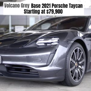 Base 2021 Porsche Taycan in Volcano Grey Starting at $79,900