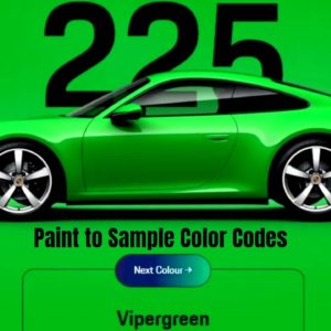 Porsche 911 992 Paint to Sample Color Codes