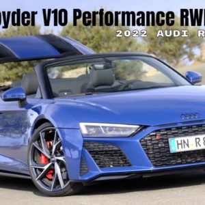 2022 Audi R8 Spyder V10 Performance RWD in Ascari Blue Exterior Interior and Drive