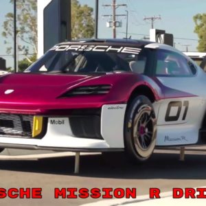 Electric Porsche Mission R Driven