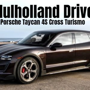 Porsche Taycan 4S Cross Turismo Mulholland Drive in Los Angeles