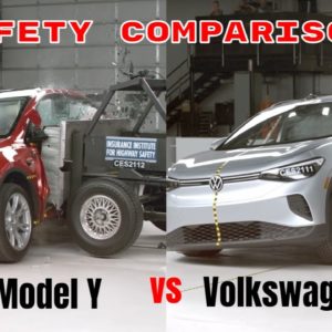 Tesla Model Y vs Volkswagen ID.4 Crash Test Comparison