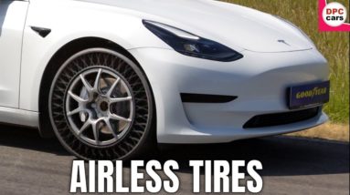 Goodyear Tire Testing AIRLESS TIRES on the TESLA MODEL 3