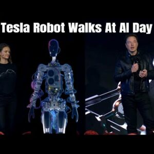Tesla Humanoid Robot Walks At AI Day 2022