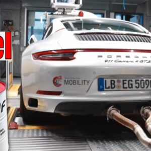 Porsche 911 being filled with eFuel