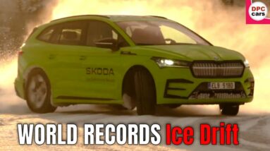 Skoda Enyaq RS iV Achieves Two GUINNESS WORLD RECORDS in Ice Drift