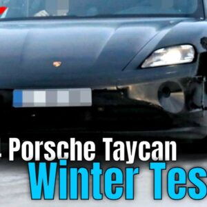 New 2024 Porsche Taycan Electric Car Testing in Winter Conditions