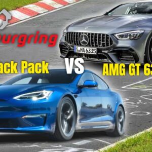 Tesla Model S Plaid Track Pack vs Mercedes AMG GT 63 S 4MATIC+ Nurburgring Lap