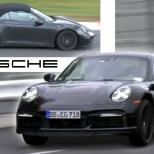 2024 Porsche 911 Turbo S E Hybrid, 911 Cabrio, and Panamera Testing at the Nurburgring