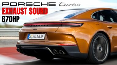 Madeira Gold Metallic 2024 Porsche Panamera Turbo E Hybrid EXHAUST SOUND
